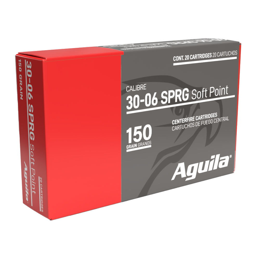 Aguila 30-06 Springfield 150gr Soft Point - Reliable 20 Round Box 3 Aguila 30-06 Springfield 150gr Soft Point 20 round box of centerfire hunting ammunition