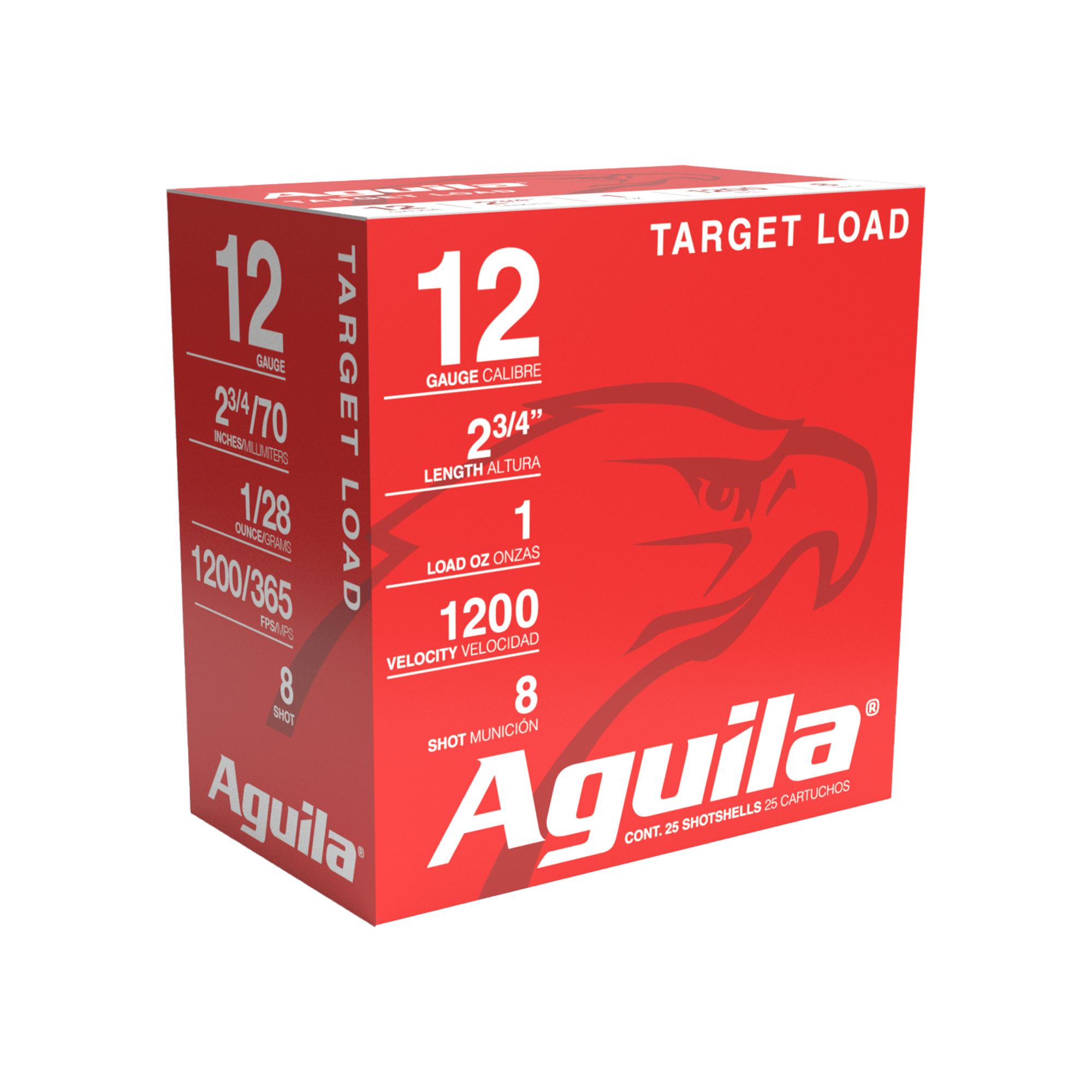 12 gauge target load, 8 shot, 28 grams